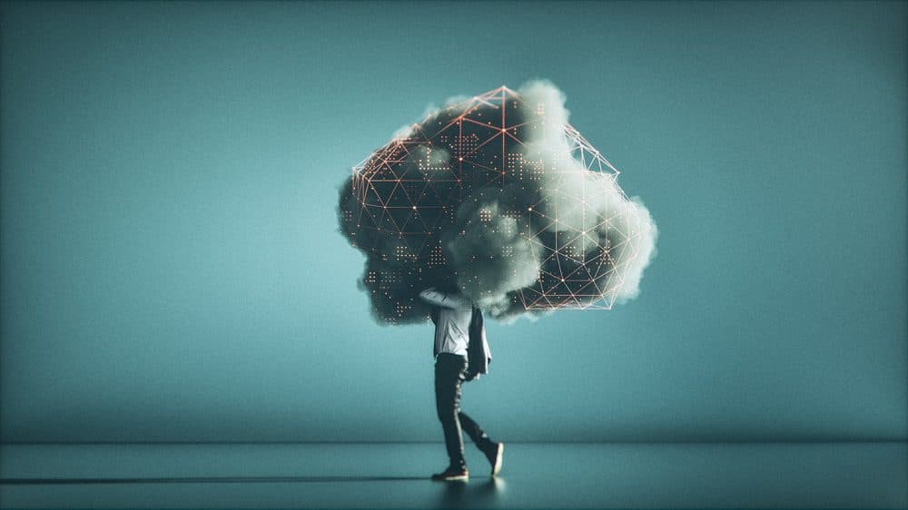 Humorous mobile cloud computing conceptual image.