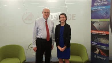 Anna Lulushi and Ed Swallow of the Aerospace Corp.