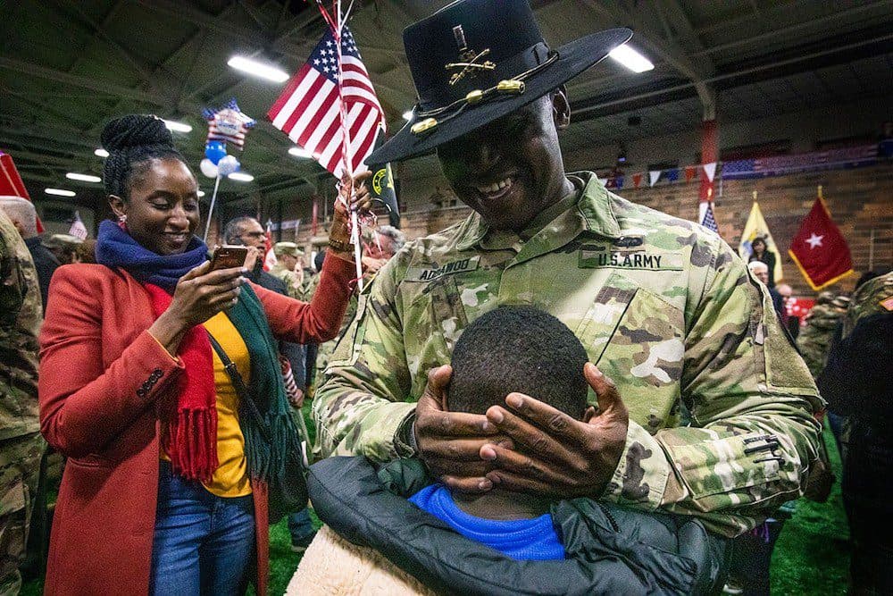 U.S. Army Soldiers with the New Jersey Army National Guard are reunited with their Families and friends after a welcome home ceremony at the National Guard Armory in Westfield, N.J., Dec. 12, 2019. The Soldiers, who are part of New Jersey's 44th