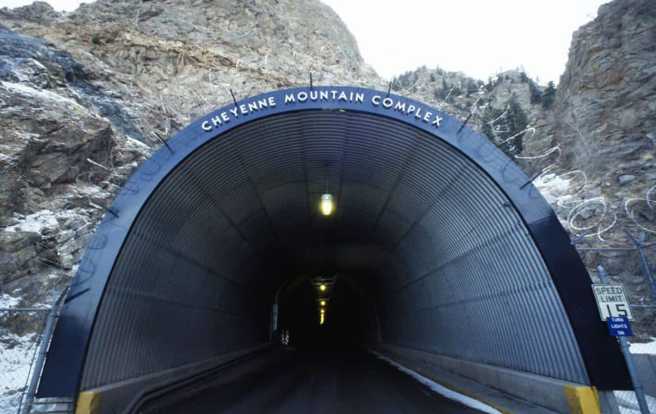 The tunnel entrance to Cheyenne Mountain Air Force Station. Image: DOD