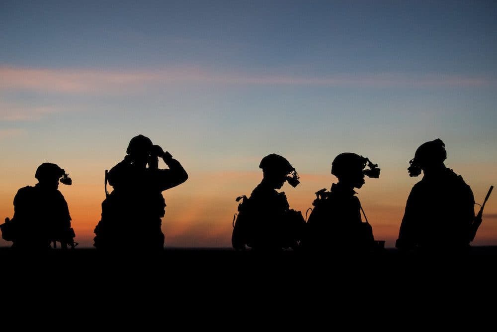 U.S. Army Soldiers assigned to Viper Company, 1-26 Infantry, 101st Airborne Division (Air Assault), with the East Africa Response Force (EARF), prepare for night vision training at Grand Bara, Djibouti, Dec. 14, 2018. The purpose of the EARF is to rapidly provide tailorable packages of forces to protect American interests on the African continent should any threats arise. U.S. Air Force photo by Staff Sgt. Amy Picard.