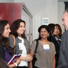 Rhea Somaiya with mom Jolly Vasani, NETE Founder and President (second from left) with Senator Tim Kaine at the 2012 Asian American Women’s Roundtable Conference in Vienna, Va.