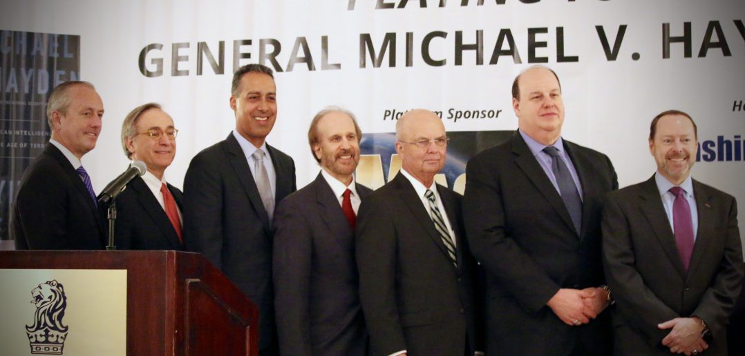 Photo of General Michael V Hayden, JD Kathuria, Greg Baroni, and Sid Fuchs at a WashingtonExec Event